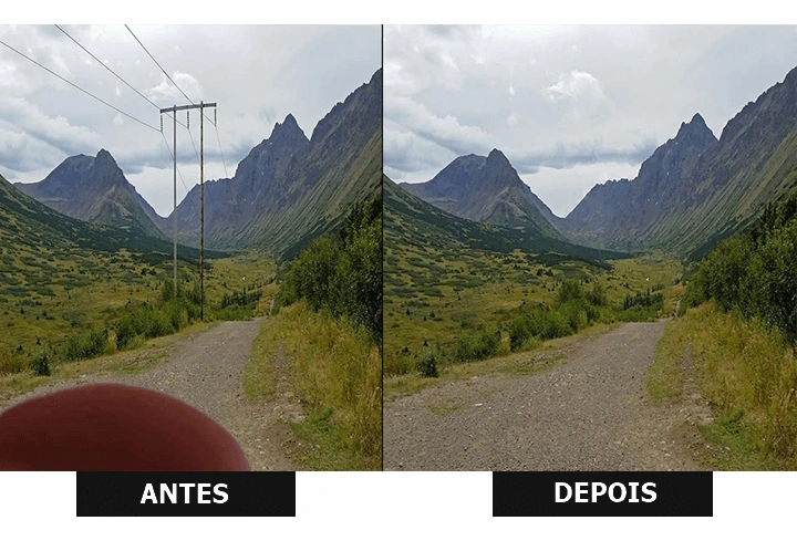 Resultado da remoção de objetos das fotos