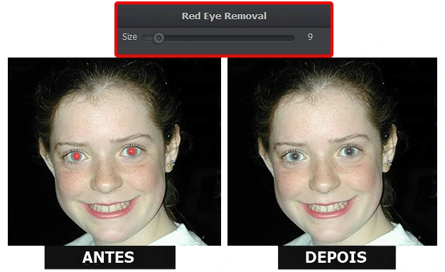 Como tirar olho vermelho da foto - o resultado