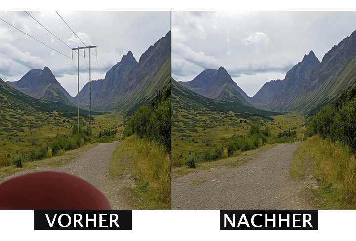 Ergebnis der Entfernung von Objekten aus Fotos