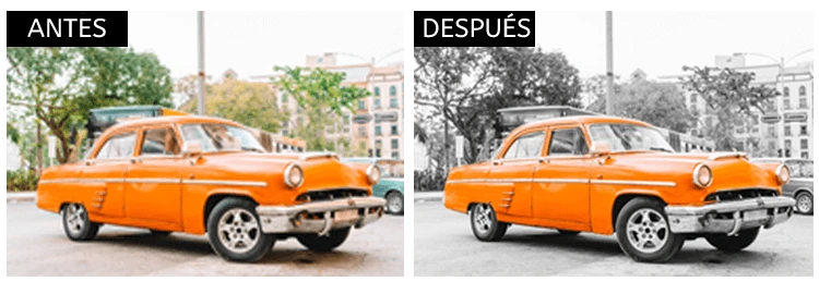 Imagenes en blanco y negro con un toque de color - Antes y después