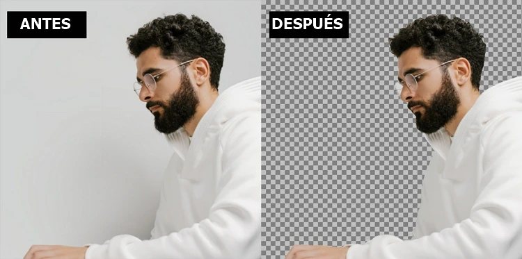 Cómo quitar el fondo blanco de una imagen: antes vs. después