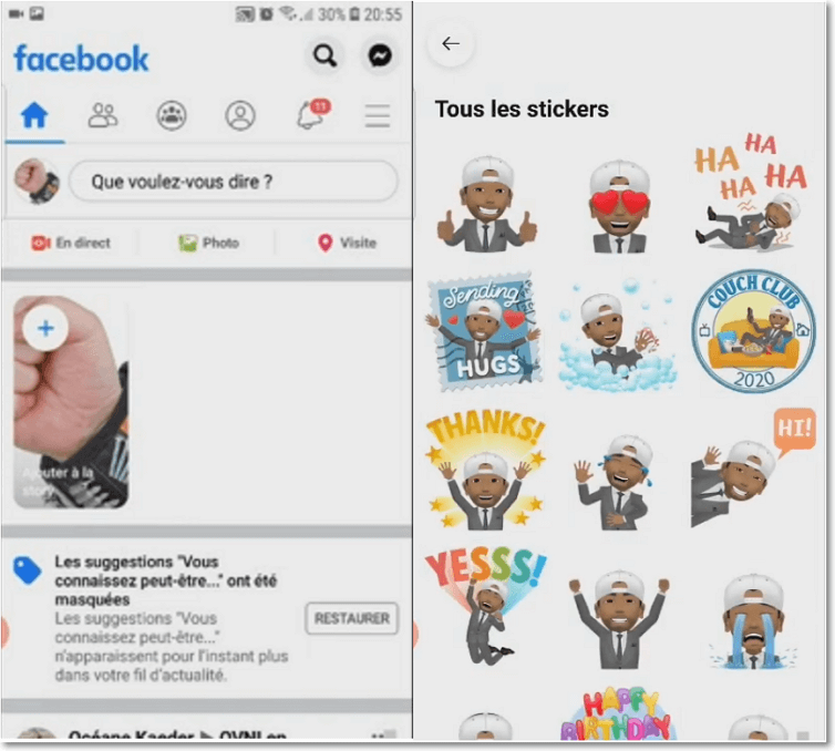 Comment ajouter des stickers sur une photo sur Facebook.
