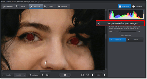 Corrigez les yeux rouges
