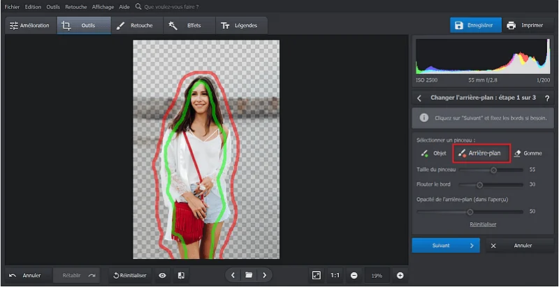 Sélectionnez l'objet et le fond pour détourer une image manuellement