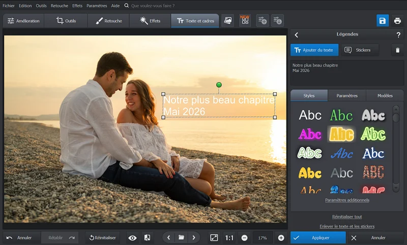 Comment écrire sur une photo dans PhotoWorks