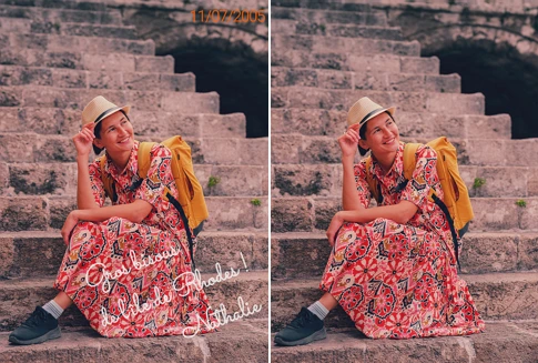 Enlevez les dates et les textes de vos photos