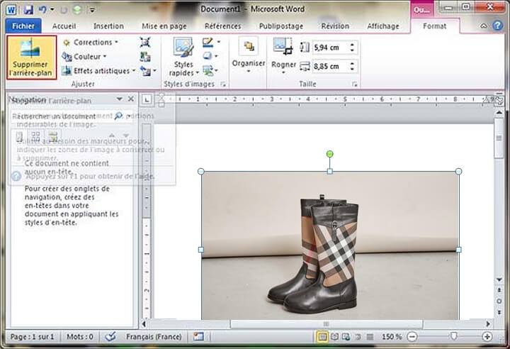 Enlever le fond d'une image avec Microsoft Word