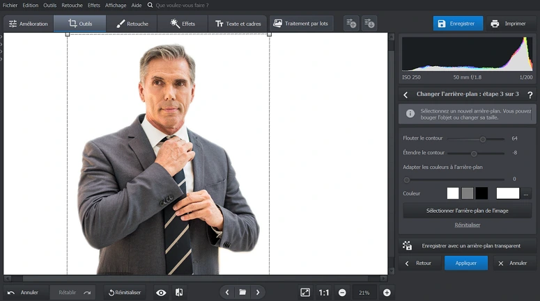 Enregistrez l'image avec un fond blanc sous JPG ou PNG