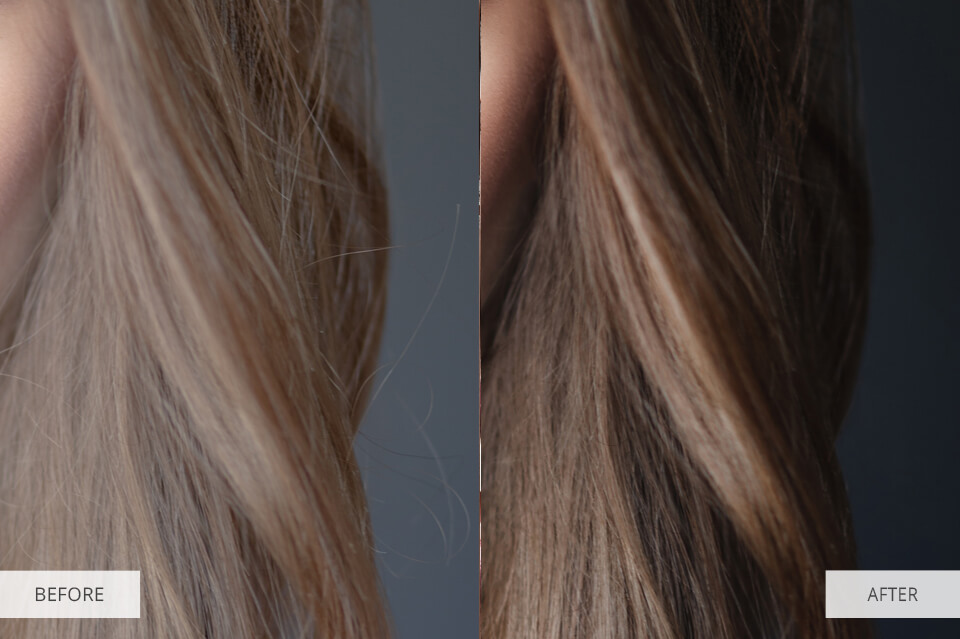 Beauty stray hairs retouching