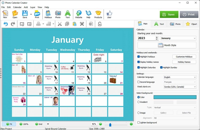 Making a calendar