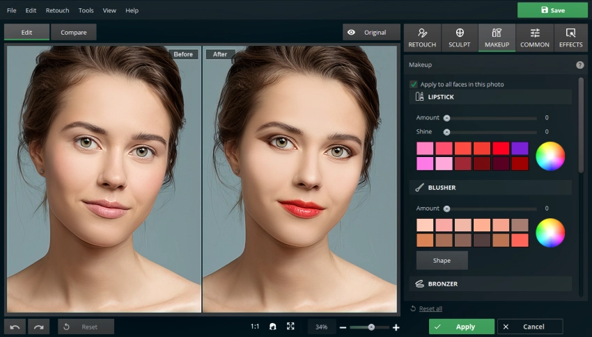 Portrait photo correction software