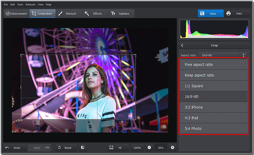 Select aspect ratio