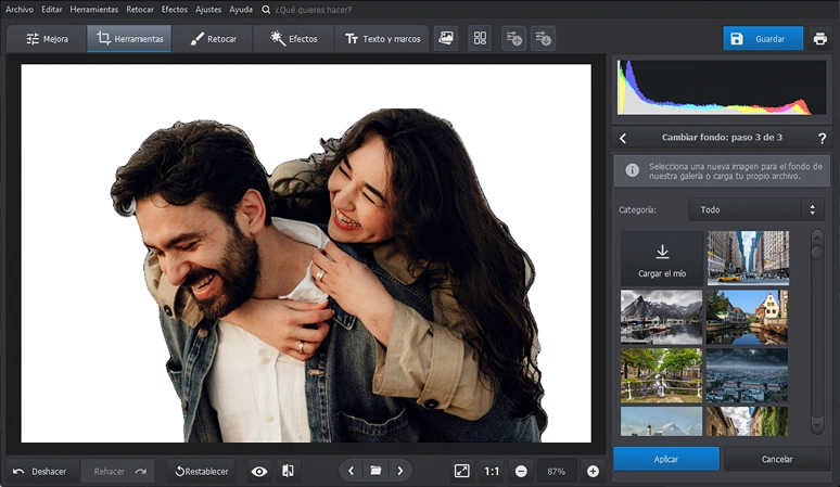 Cómo eliminar el fondo blanco de la imagen utilizando IA