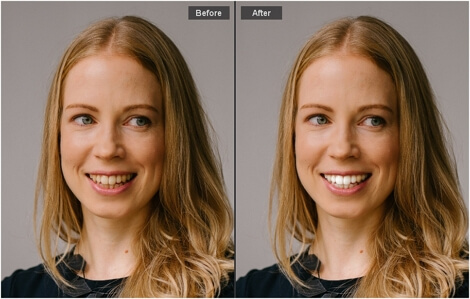 Whiten teeth in photos easily