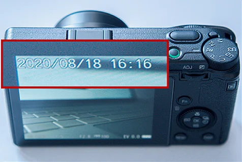 Adjust the settings to take photos with date stamps