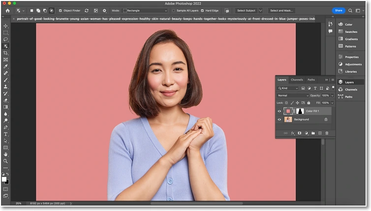 Change the background color of your picture using Photoshop