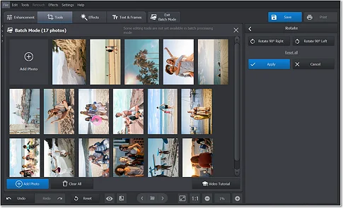 Rotate a bunch of your photos in a click