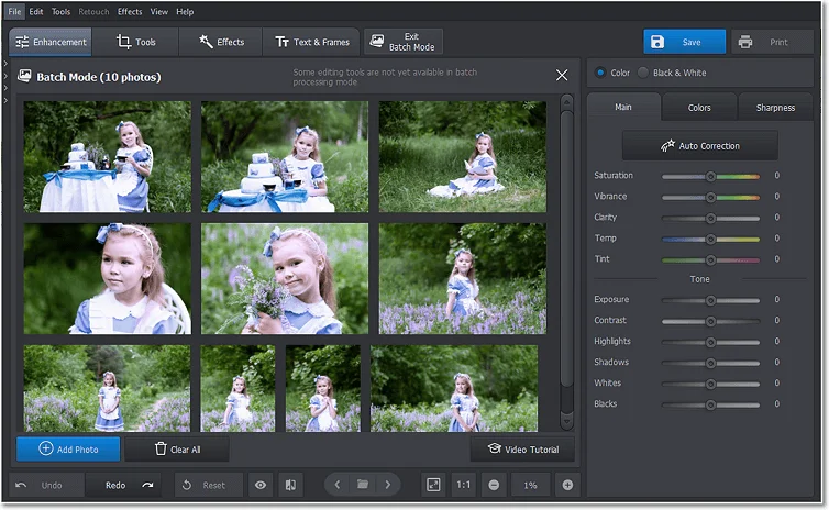 Open a batch of your images in PhotoWorks