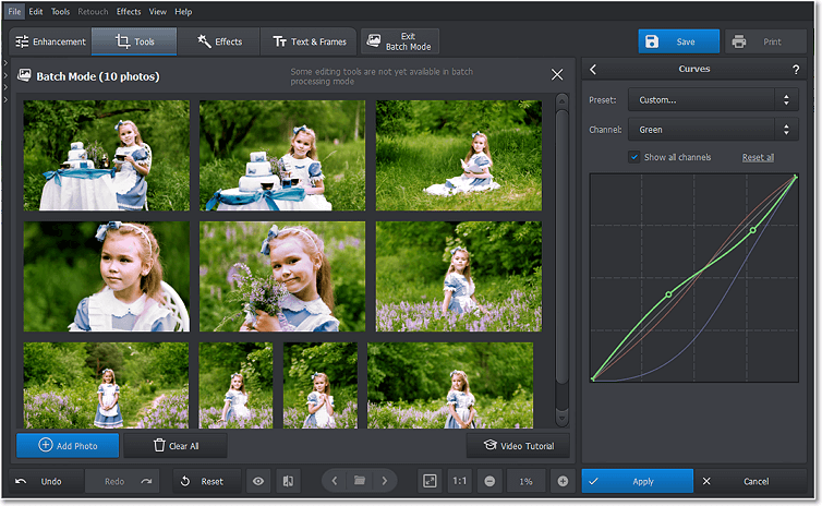 Color correct your images simultaneously