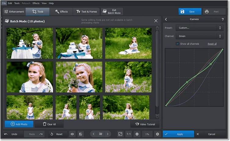 Color correct your images simultaneously