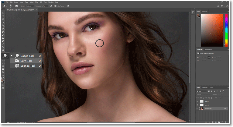 Use Dodge and Burn tools