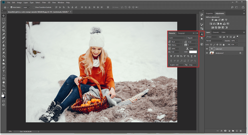 how to make a watermark on adobe photoshop elements 14