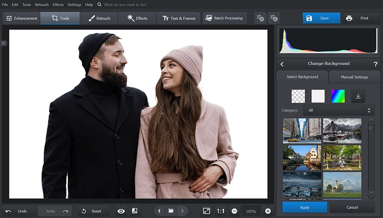 How to remove the white background from the image using AI
