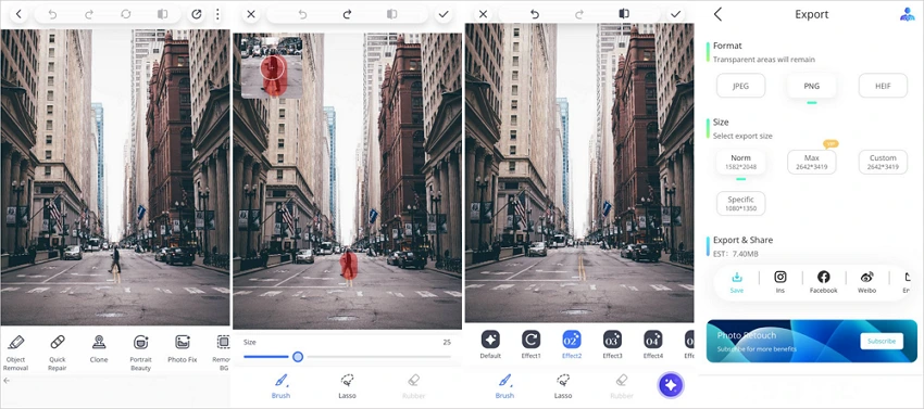 Delete people from photos with a mobile app
