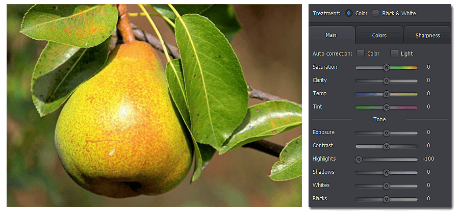 Adjust the tone of your photo to remove glare from it