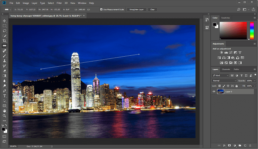 Fix photo tilt with Photoshop