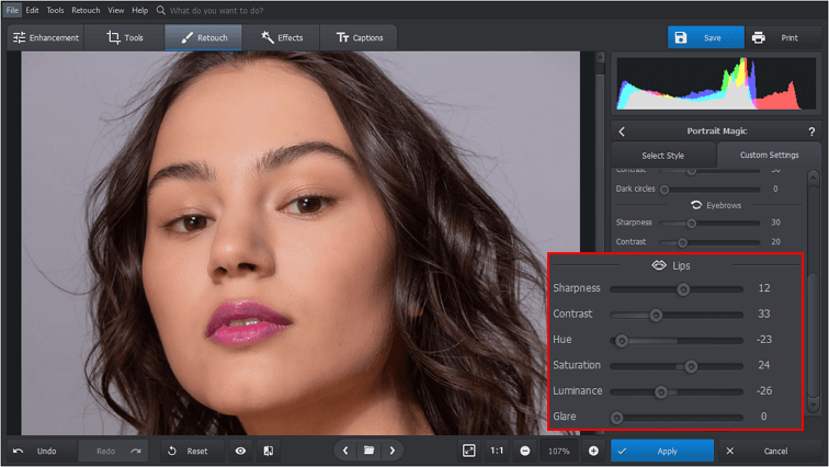 Put on some digital lipstick with PhotoWorks