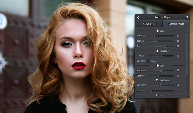 Get rid of imperfections with Portrait Magic