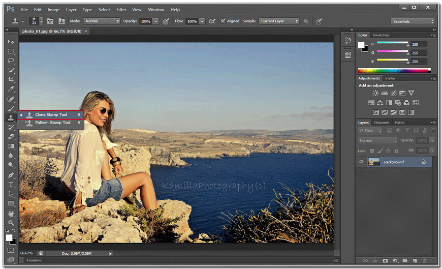 how to remove watermark from photo using photoshop