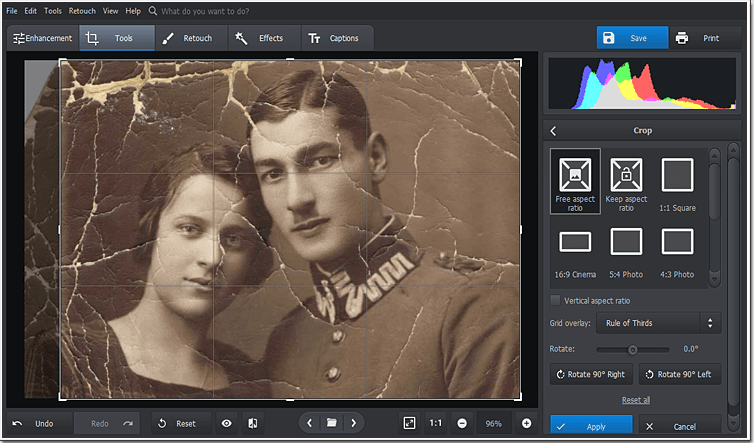 Crop out faded areas of your old photo