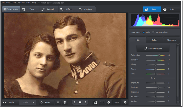 Boost the colors of your old photo