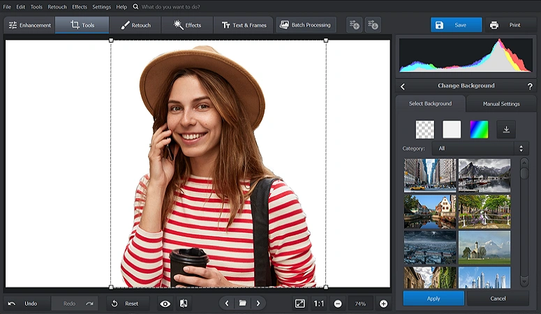How to change background on a photo