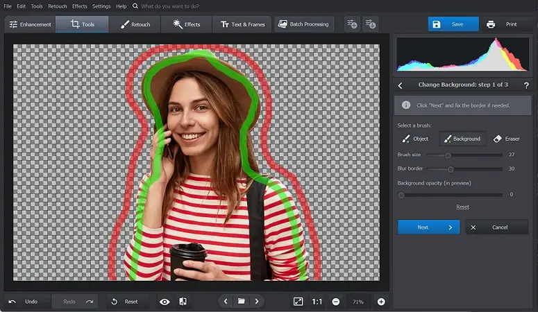 Mark the background to remove