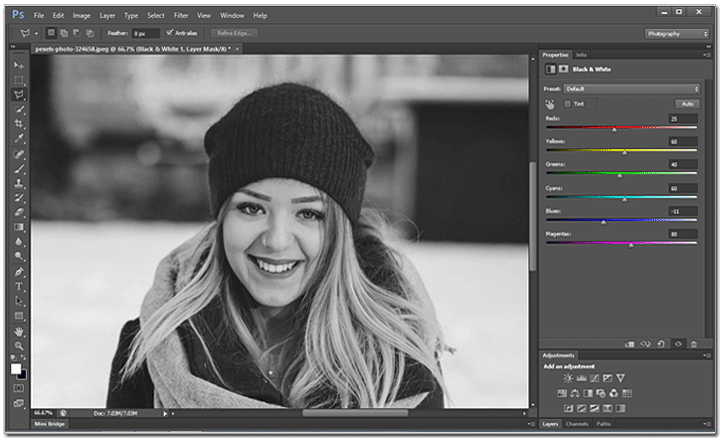 make black and white photo color photoshop