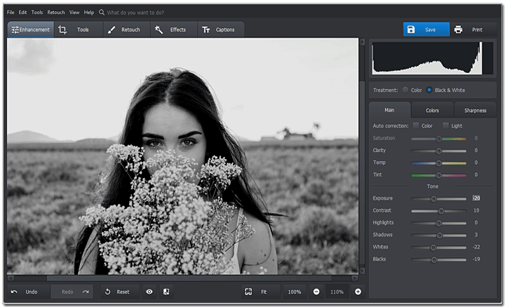 black and white nature photography with color accents