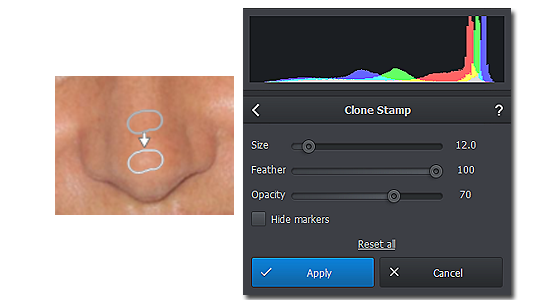 Remove glare from your portraits with Clone Stamp