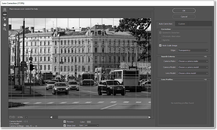 Photoshop Lens Correction tool