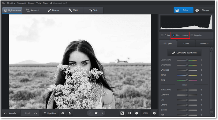 Come trasformare una foto in bianco e nero in 1 click