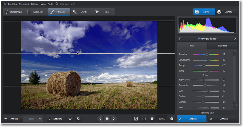 Editing delle foto di paesaggio