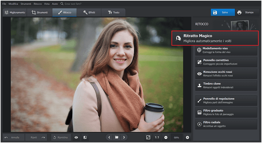 Usa lo strumento Ritratto Magico