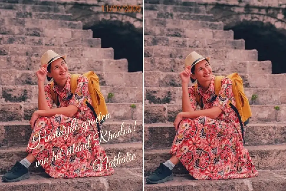 Verwijder datums en teksten uit je foto's