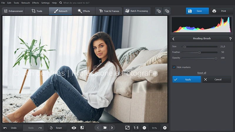 Logo-watermerk van foto verwijderen