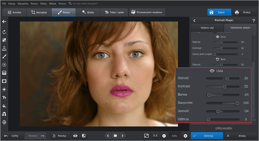 Nałóż wirtualną szminkę w PhotoWorks